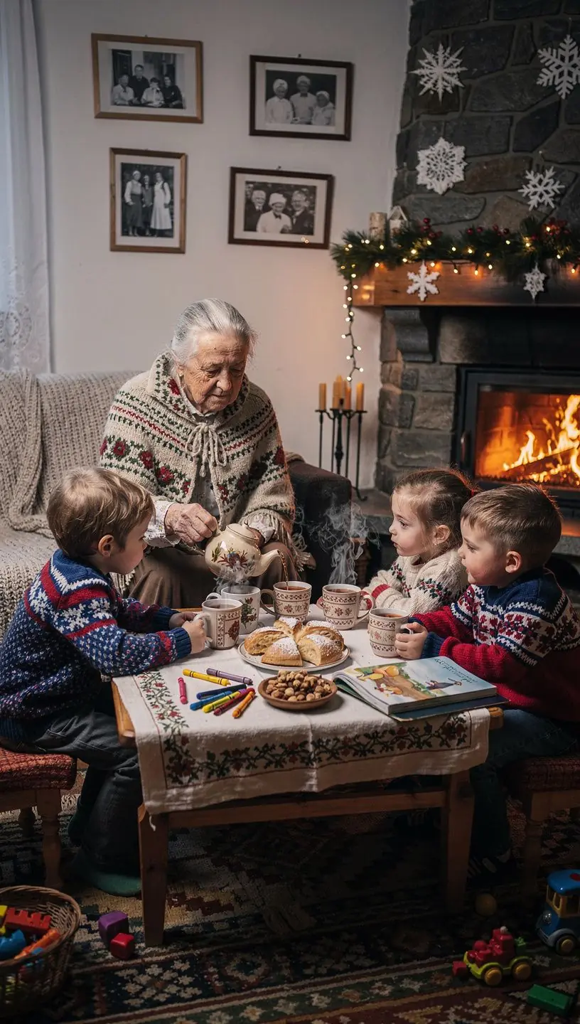 Kvet mučenky na pozadí s čajovou kanvicou a šálkami na stole