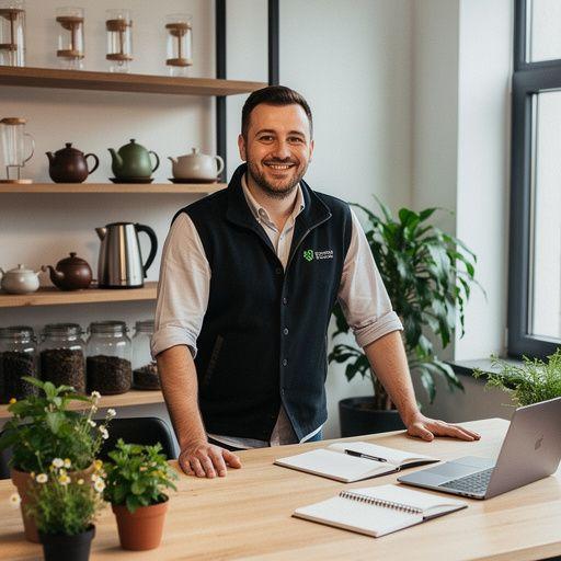 Zmes byliniek a kvetov mučenky v sklenenom čaji, s jemným parom stúpajúcim do vzduchu.